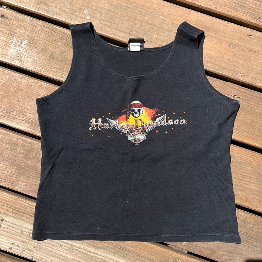 vintage pirate harley davidson tank